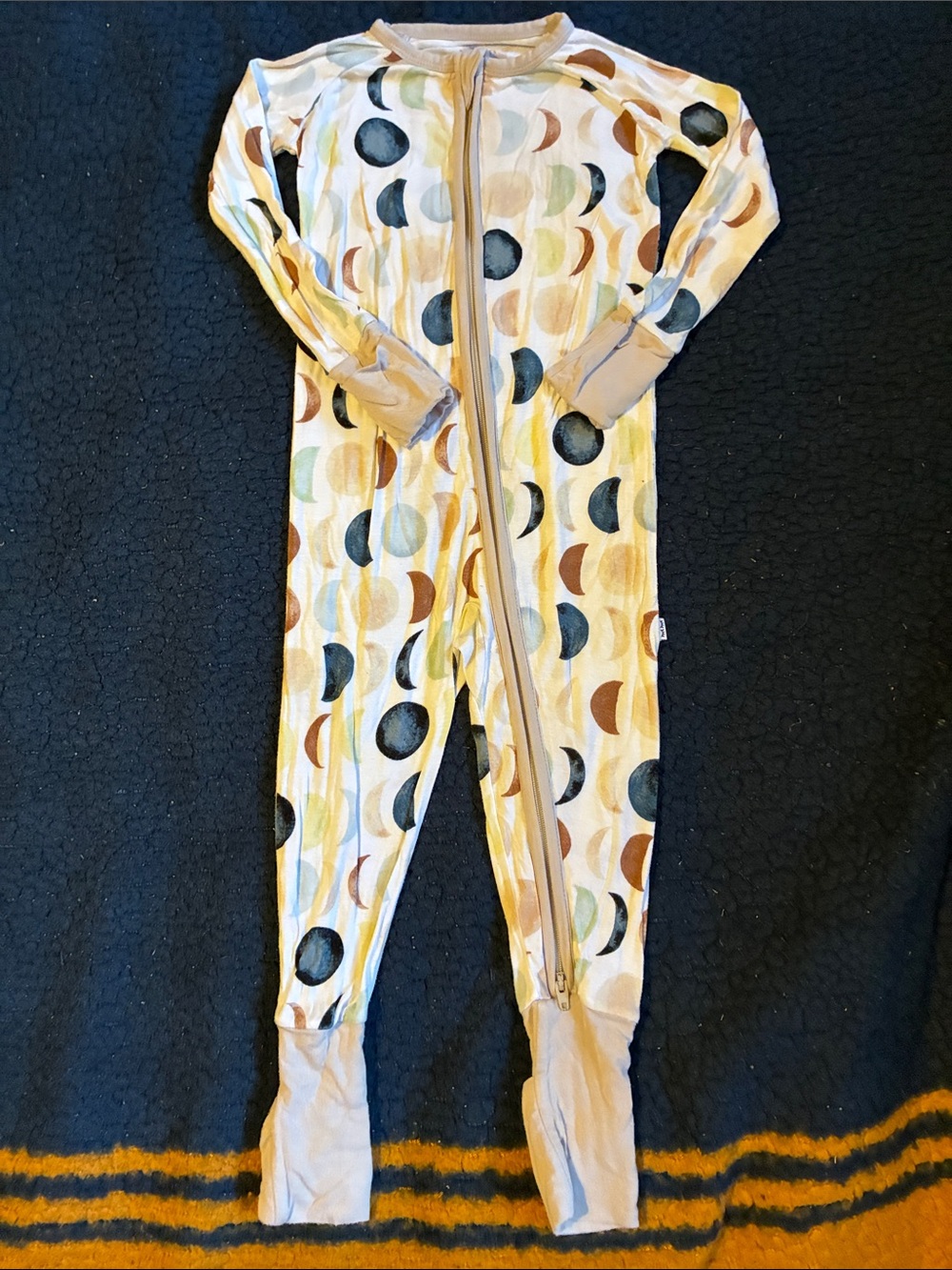 Little Sleepies Moon Phase One-Piece in Cream, Yellow, Blue, Brown